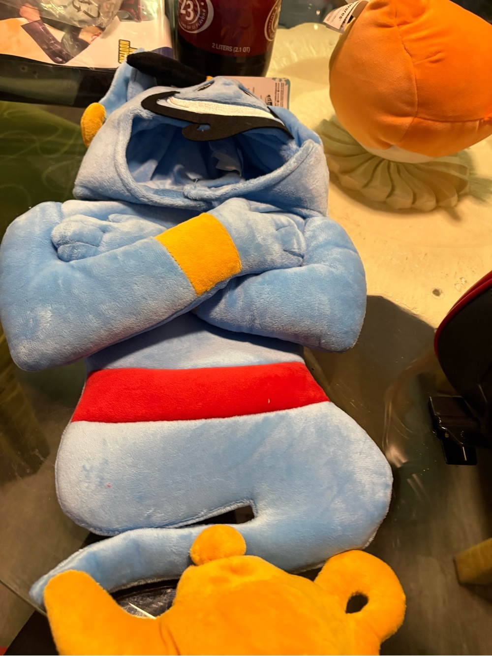 Plush Blue Genie Costume Toy for Kids - Soft Dress-Up